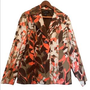 Brandon Thomas Floral Fall Design Long Sleeve Jacket